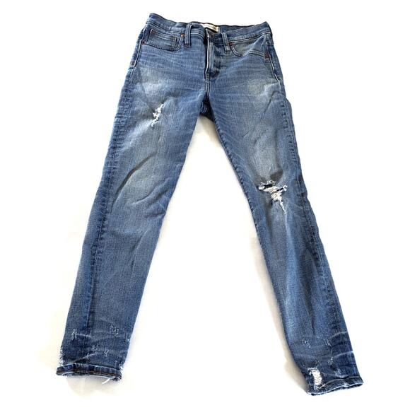 Madewell | 9" High Rise Skinny Distressed Jeans - Picture 1 of 10